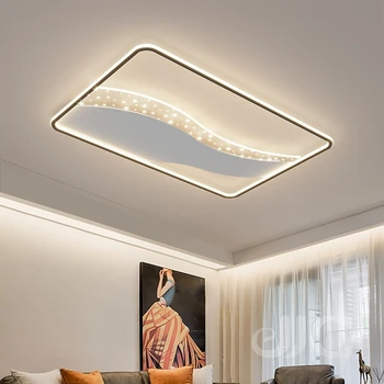 Прямоугольное потолочное освещение для гостиной Jjc, простая современная креативная светодиодная люстра для спальни, бытовой акриловый потолочный светильник