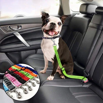 Регулируемые ремни безопасности для собак в автомобиле, Эластичная светоотражающая амортизирующая страховочная веревка, Универсальная автоматическая Шлейка для домашних животных, Автомобильные аксессуары 1шт