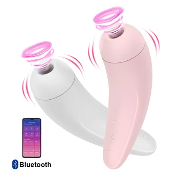 Секс-Игрушки для Женщин Приложение Bluetooth Беспроводное Управление Присоска для Сосков Стимуляция точки G Вибратор для Сосания Клитора Массажер Влагалища