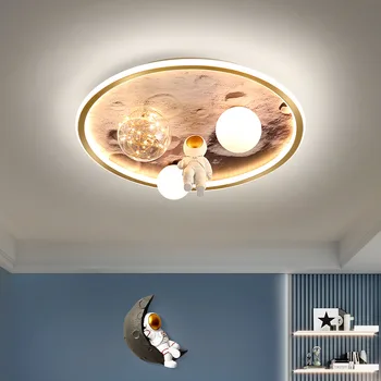 Современный астронавт лампа для детской комнаты лампа для комнаты мальчика креативный мультфильм луна астронавт лампа для спальни светодиодный потолочный светильник блеск