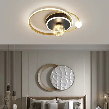 Современный потолочный светильник AiPaiTe золотистого/черного цвета, подходящий для гостиной, столовой, спальни, кабинета, круглый/квадратный светодиодный потолочный светильник