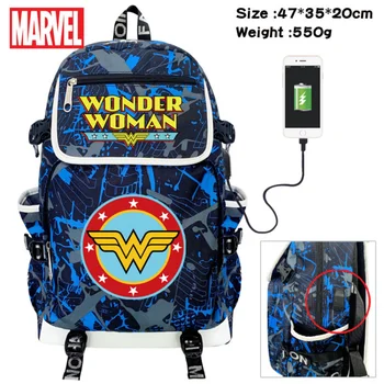 Супер рюкзак Disney Marvel, цветная школьная сумка с мультяшным принтом, компьютерная сумка, USB-зарядка, дорожная сумка, школьная сумка для мальчиков