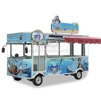 Уличный торговый фургон для хот-догов быстрого питания, передвижная тележка для мороженого, Электрическая тележка для еды, полностью оборудованная для продажи