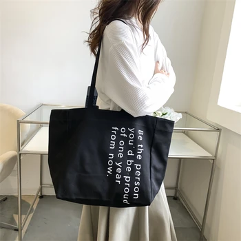 Холщовая женская сумка с буквенным принтом, большая сумка-мессенджер Y2K, сумка через плечо, эко-сумка для покупок, дизайнерские сумки-тоут в корейском стиле Murse