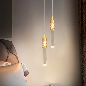 Хрустальный Современный минимализм, Роскошный прозрачный светодиодный потолочный подвесной светильник для бара, кафе, спальни, прикроватной тумбочки, гостиной, Украшения дома