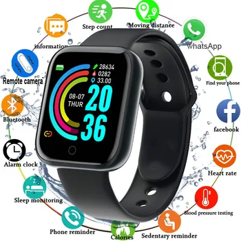 Цифровые смарт-часы Bluetooth Мужские Часы Фитнес-трекер Пульсометр Артериальное давление Спортивные наручные часы Для IOS Android